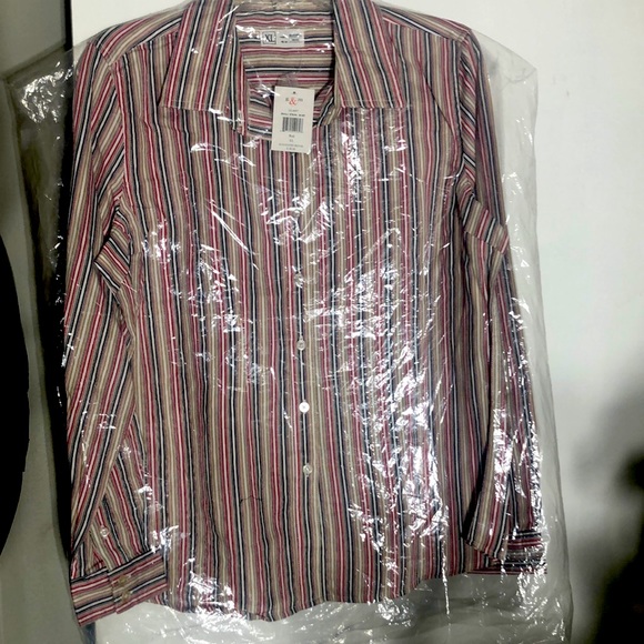 Ladies Button Down Striped Shirt - Picture 2 of 5